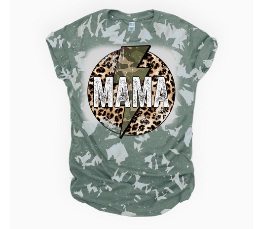 MAMA LIGHTENING BOLT TEE SUBLIMATION BLEACHED TEE