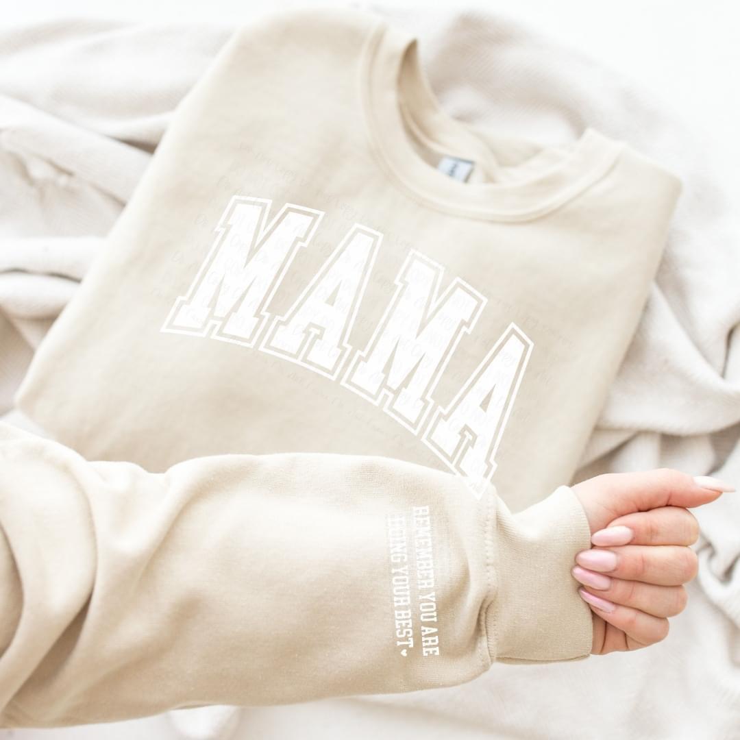 MAMA Crewneck sweatshirt with sleeve print