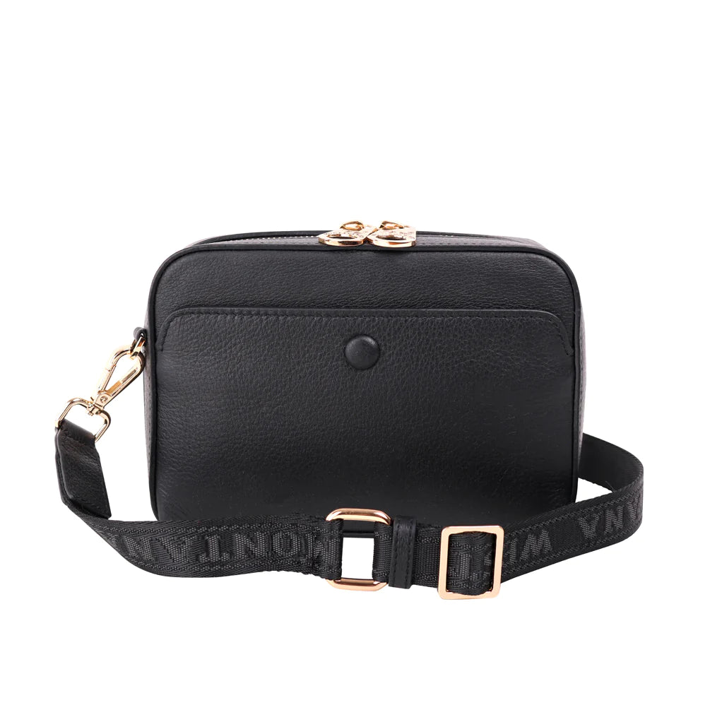 Montana West 100% Genuine Leather Clutch/Crossbody Black