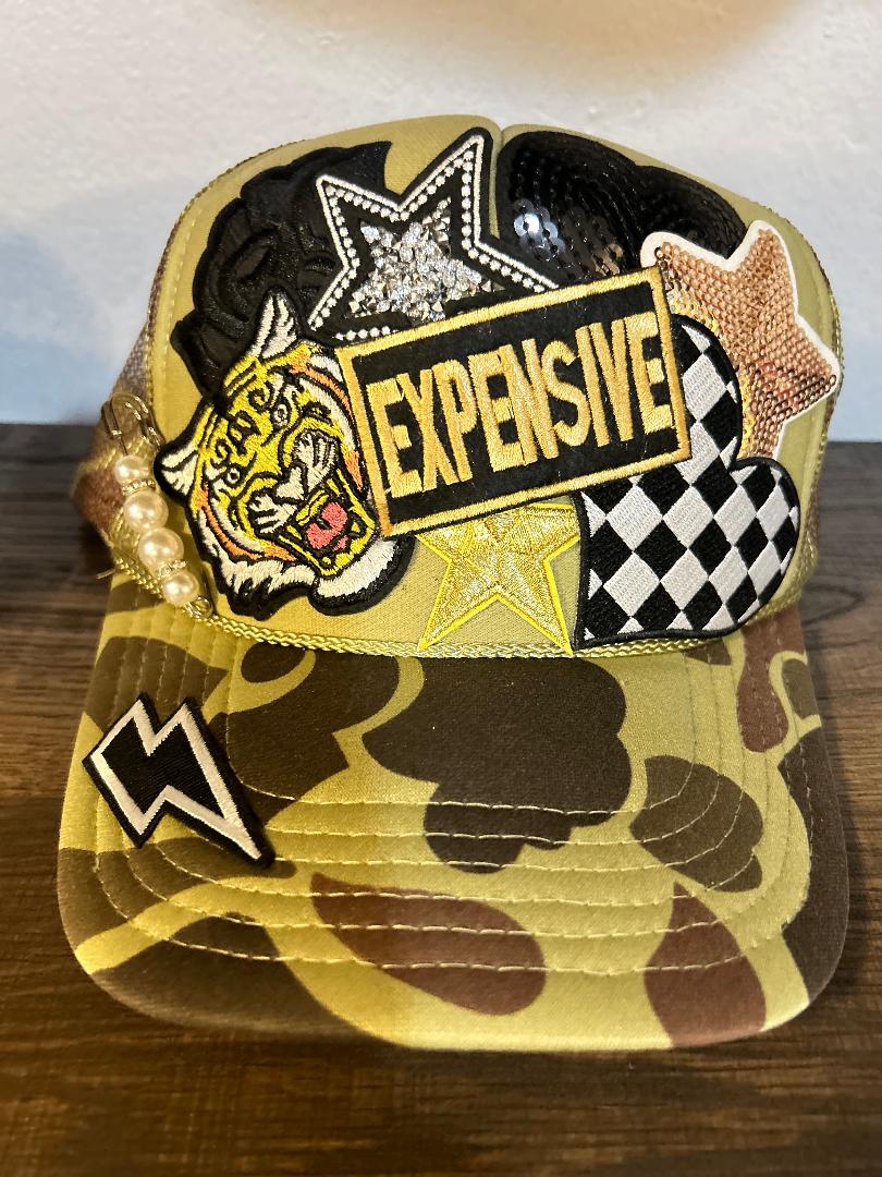 EXPENSIVE- CAMO TRUCKER HAT