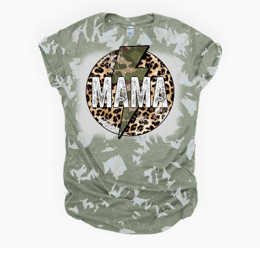 MAMA LIGHTENING BOLT BLEACHED TEE