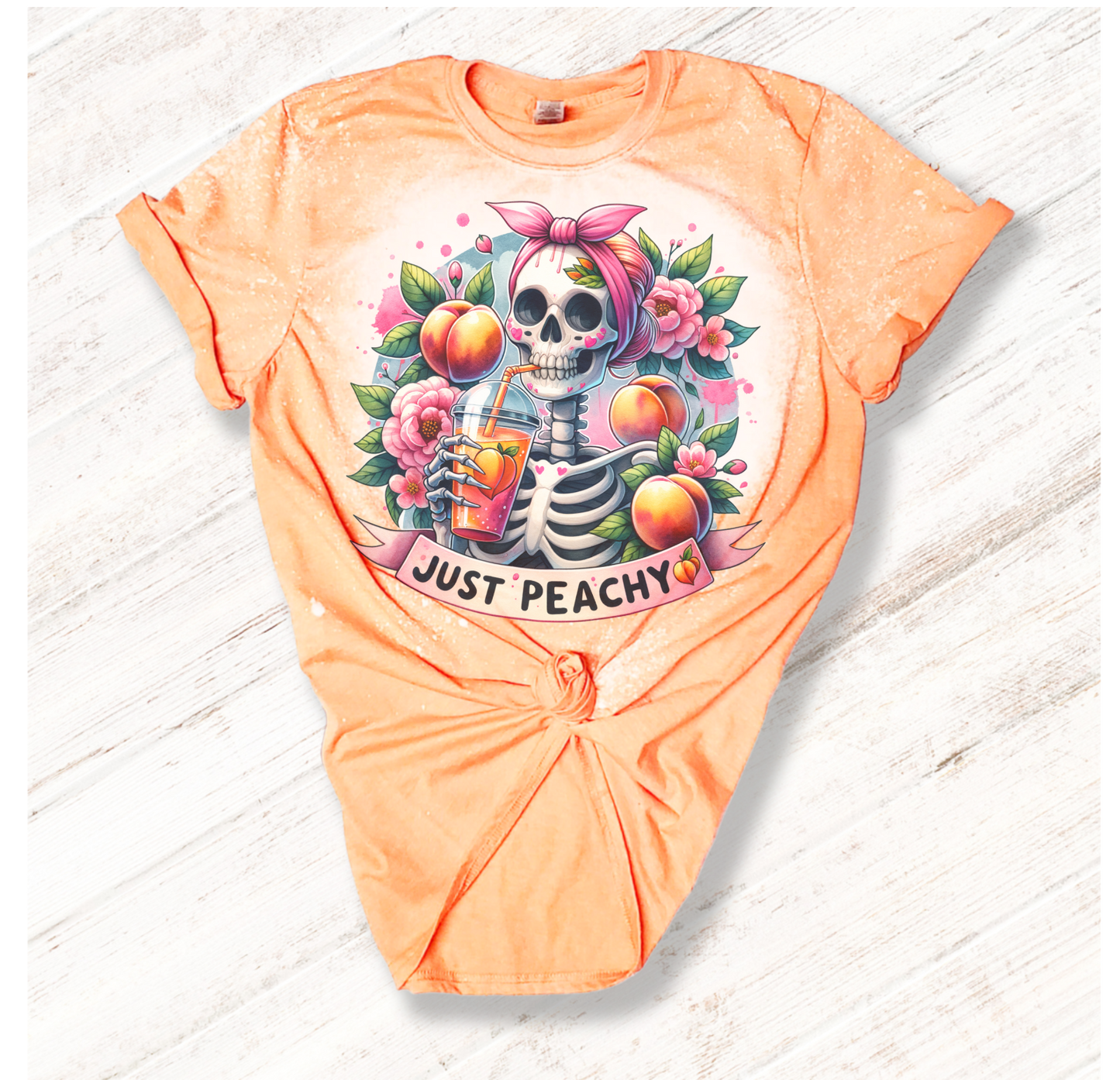 JUST PEACHY BLEACHED TEE