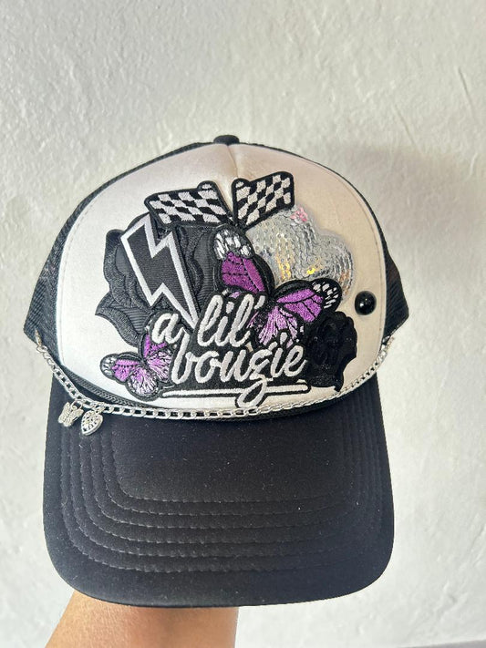 A LIL BOUGIE PURPLE TRUCKER HAT